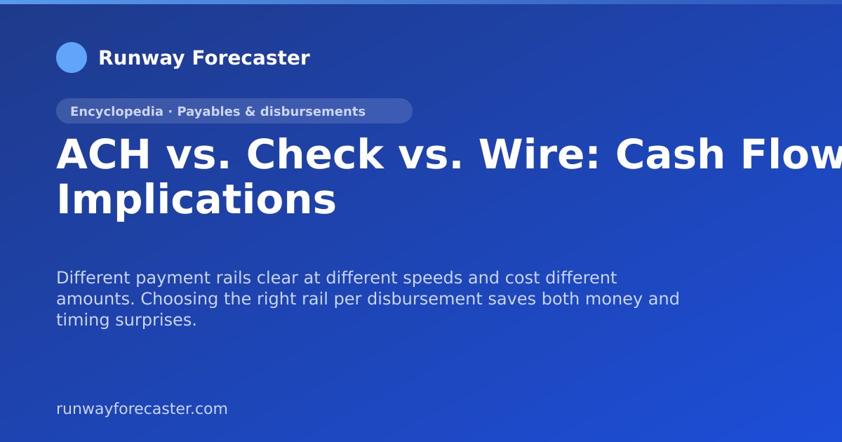 ACH vs. Check vs. Wire: Cash Flow Implications